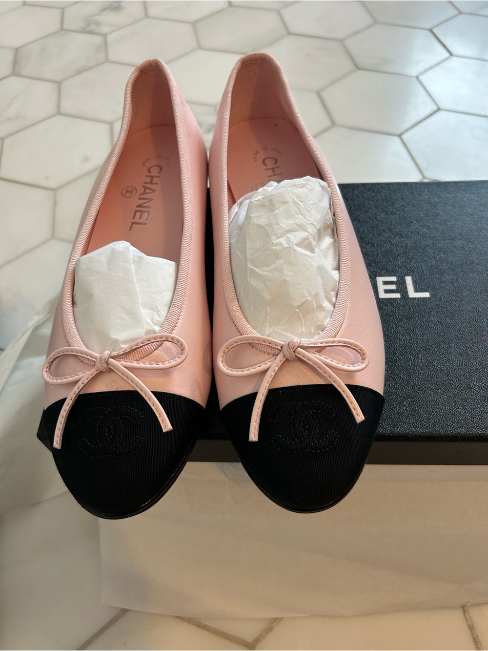 Chanel Ballet Flats - Pink and Black (SOLD OUT)